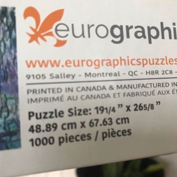 1000 pc Puzzle: Monet Water Lilies - Picture 3 of 4